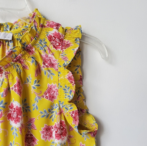 NWT Loft Floral Sleeveless Ruffle Top - Picture 8 of 12